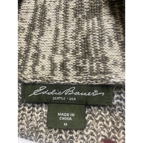 Eddie Bauer Cardigan Sweater Sleeveless Open Front Beige Ivory Stripe Size M - Picture 6 of 8